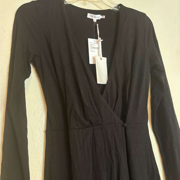 NWT - Good American Black Long Sleeve Wrap Midi Dress, Small, Sz 1 - Picture 5 of 5